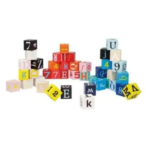 Janod Wooden Kubix 40 Letters & Numbers Blocks - Picture 10 of 10
